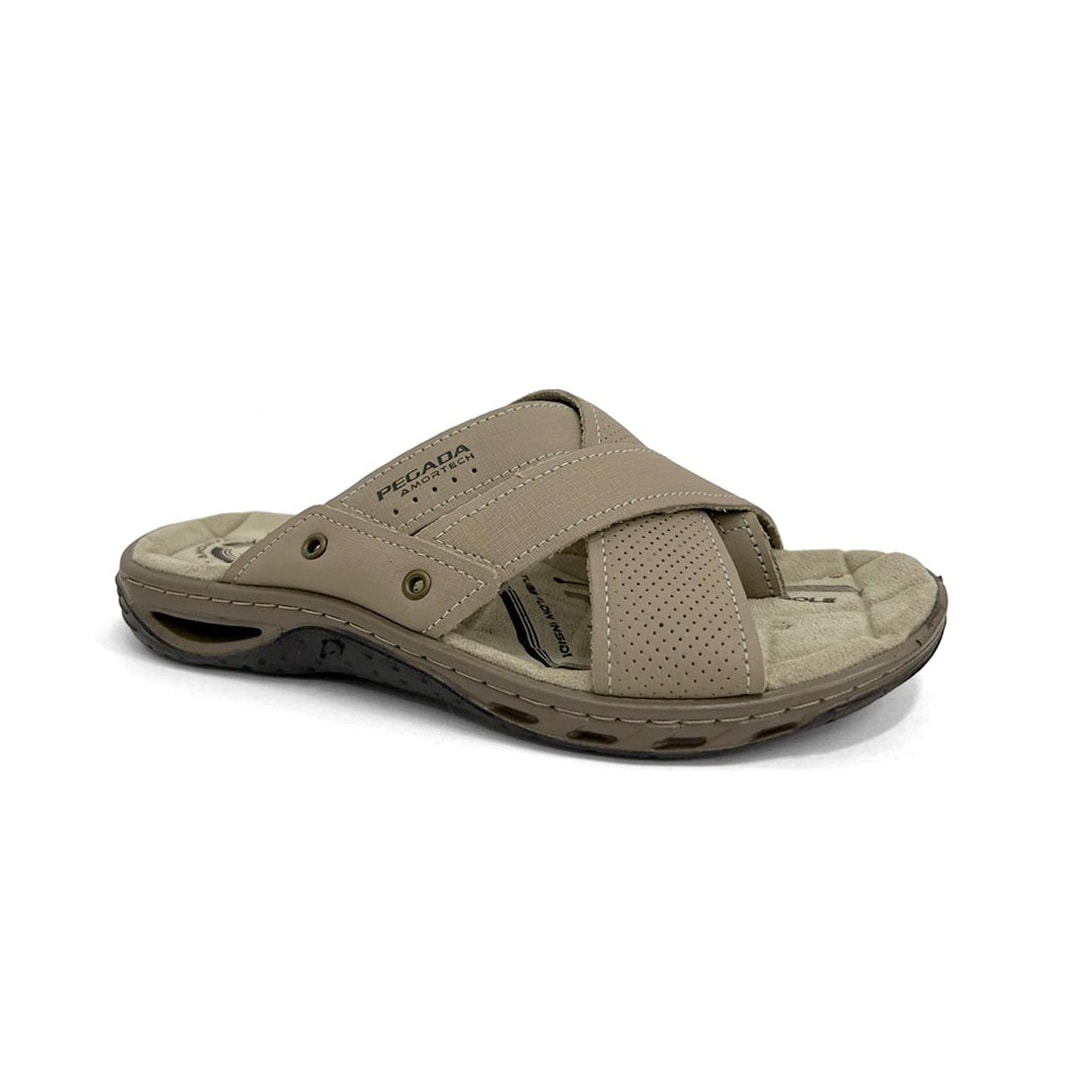Chinelo Pegada Masculino De Couro 131677 Jeans Areia Chinelo Pegada Masculino De Couro 131677 Jeans Areia