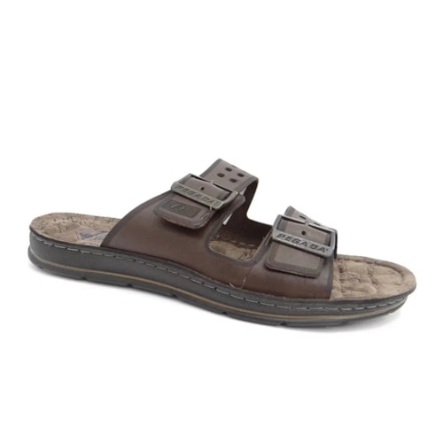 Chinelo Pegada Masculino de Couro 132851 Cravo