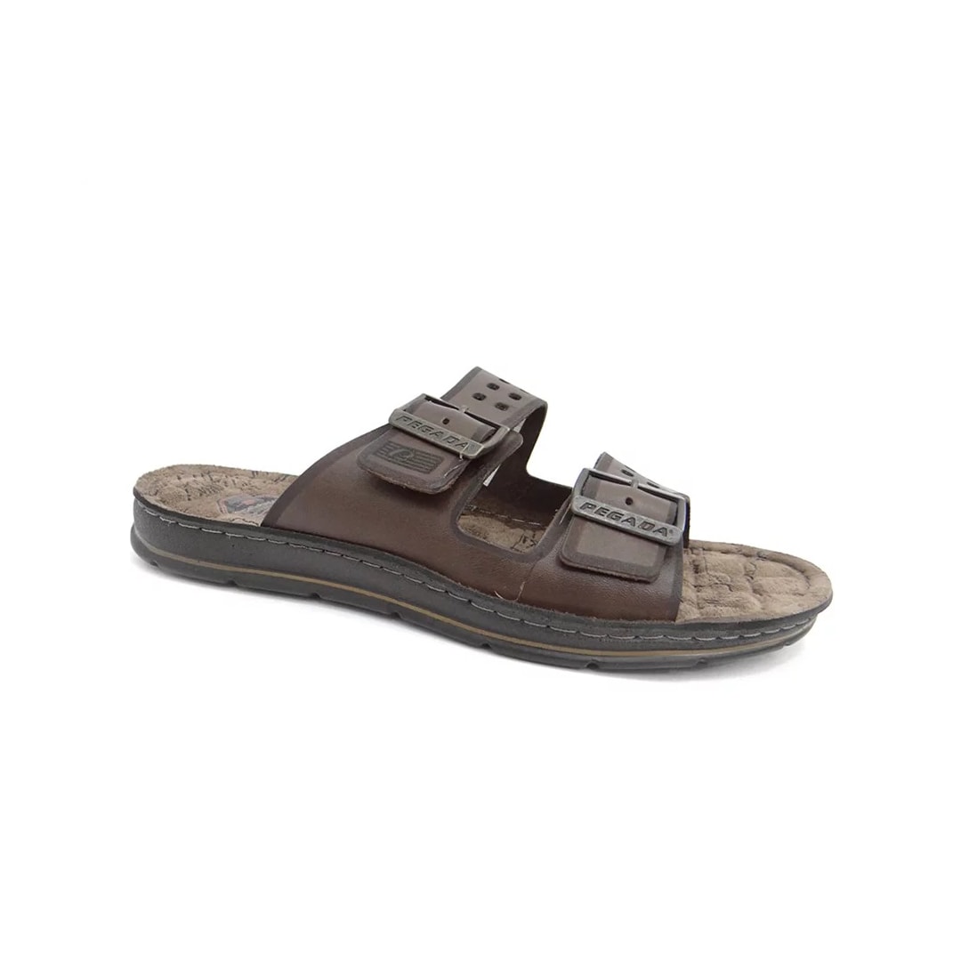 Chinelo Pegada Masculino de Couro 132851 Cravo