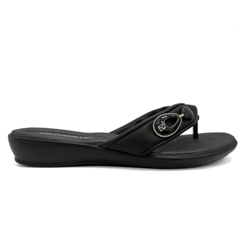 Detalhe - Chinelo Piccadilly Conforto Wide Fit 500372 Preto