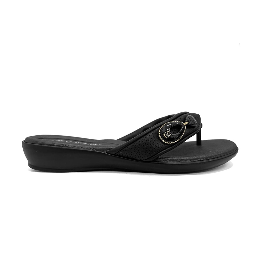 Chinelo Piccadilly Conforto Wide Fit 500372 Preto