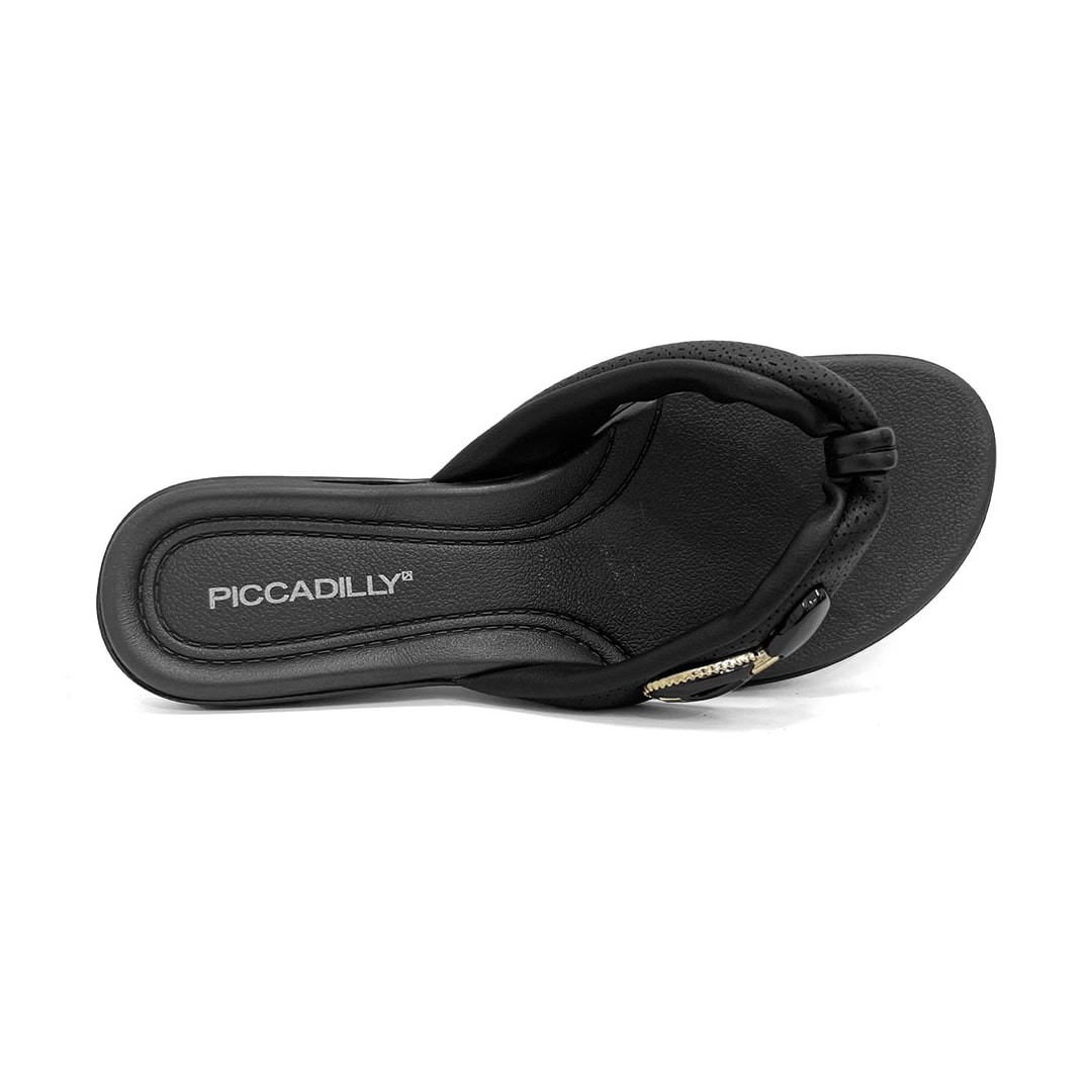Chinelo Piccadilly Conforto Wide Fit 500372 Preto