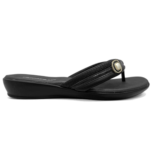 Detalhe - Chinelo Piccadilly Conforto Wide Fit 500374 Preto