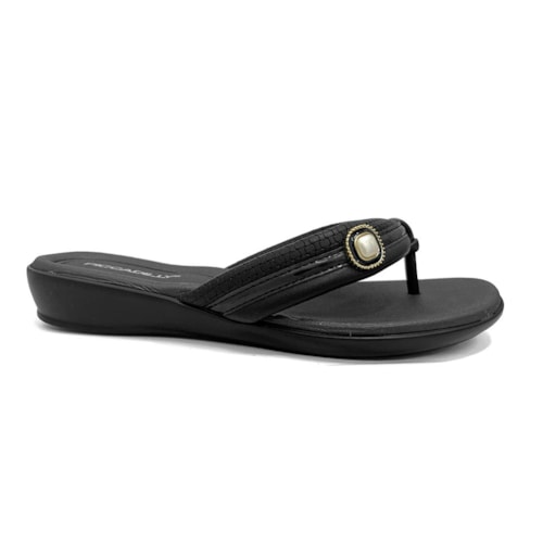 Chinelo Piccadilly Conforto Wide Fit 500374 Preto