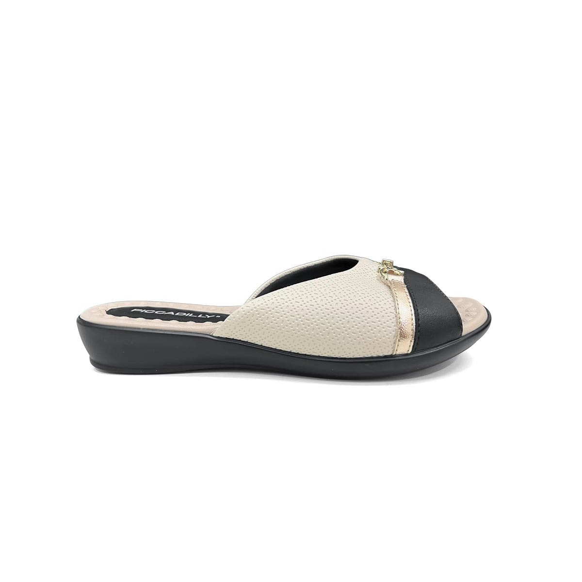 Chinelo Piccadilly Gaspea Conforto 500404 Off White/Preto