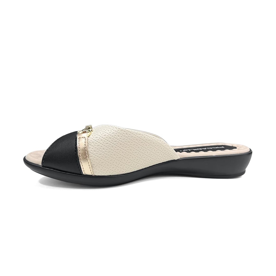 Chinelo Piccadilly Gaspea Conforto 500404 Off White/Preto Chinelo Piccadilly Gaspea Conforto 500404 Off White/Preto