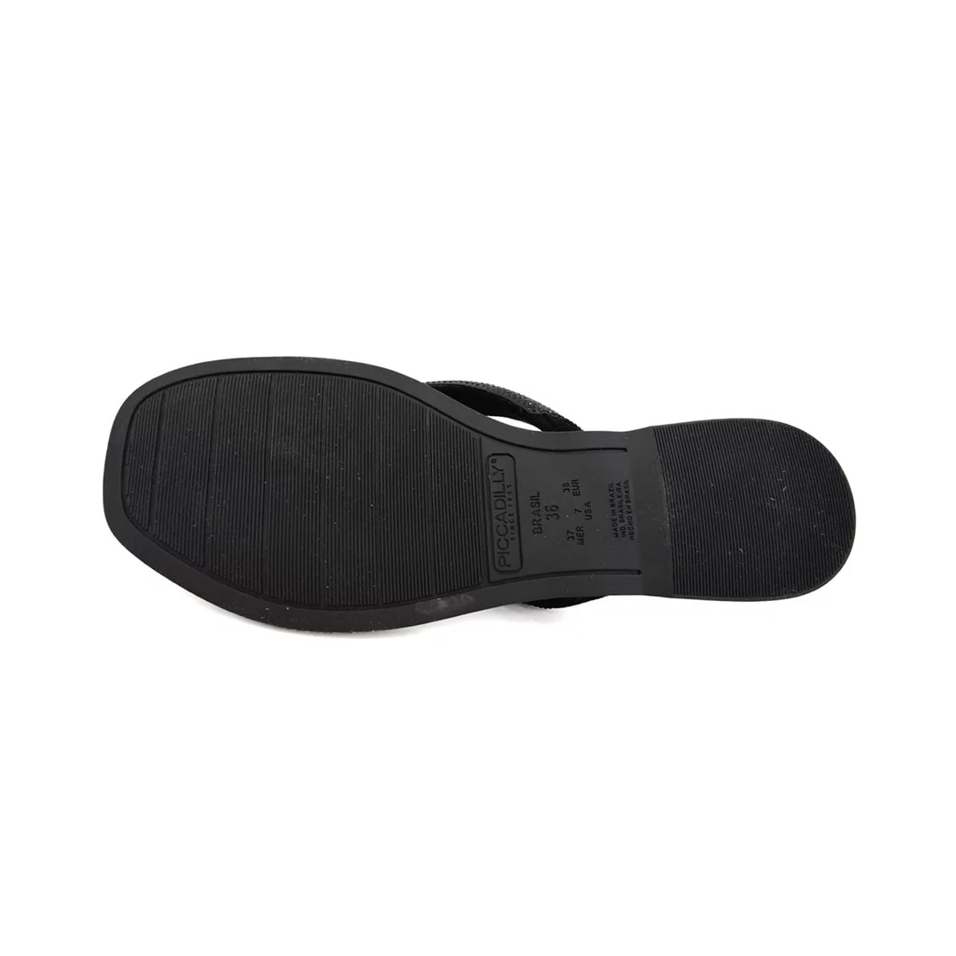 Chinelo Piccadilly Rasteira Conforto 508039 Preto/Prata