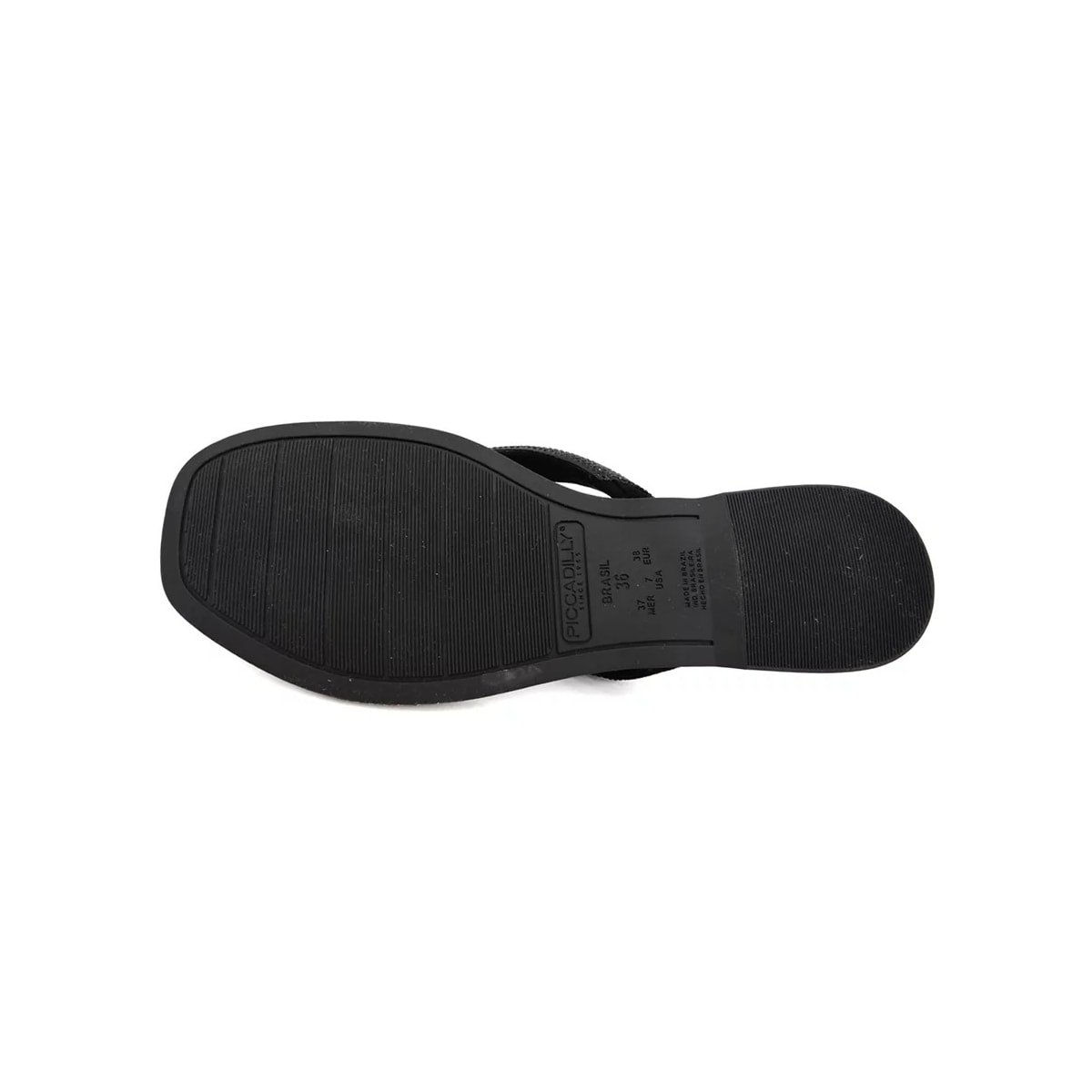 Chinelo Piccadilly Rasteira Conforto 508039 Preto/Prata