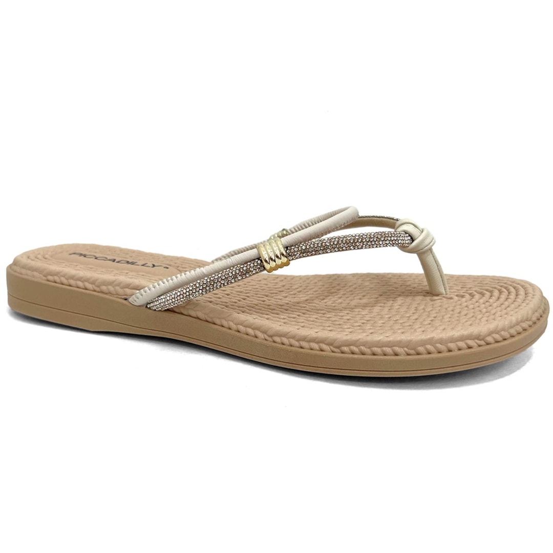 Chinelo Piccadilly Rasteira Conforto 513015 Off White