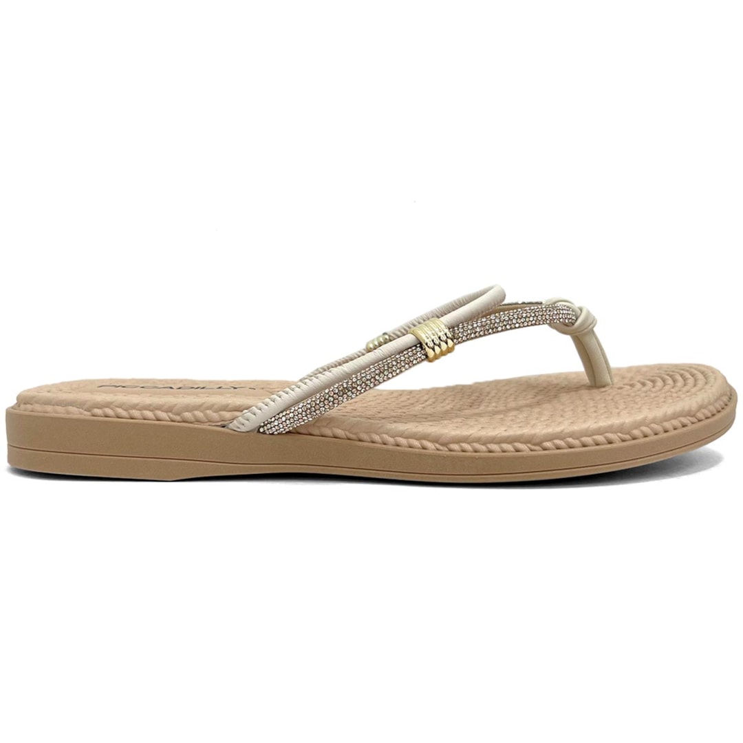 Chinelo Piccadilly Rasteira Conforto 513015 Off White