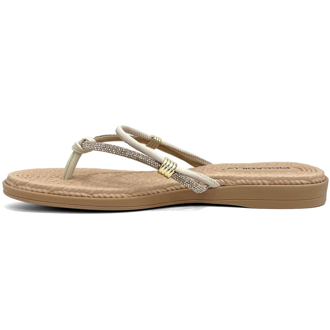 Chinelo Piccadilly Rasteira Conforto 513015 Off White