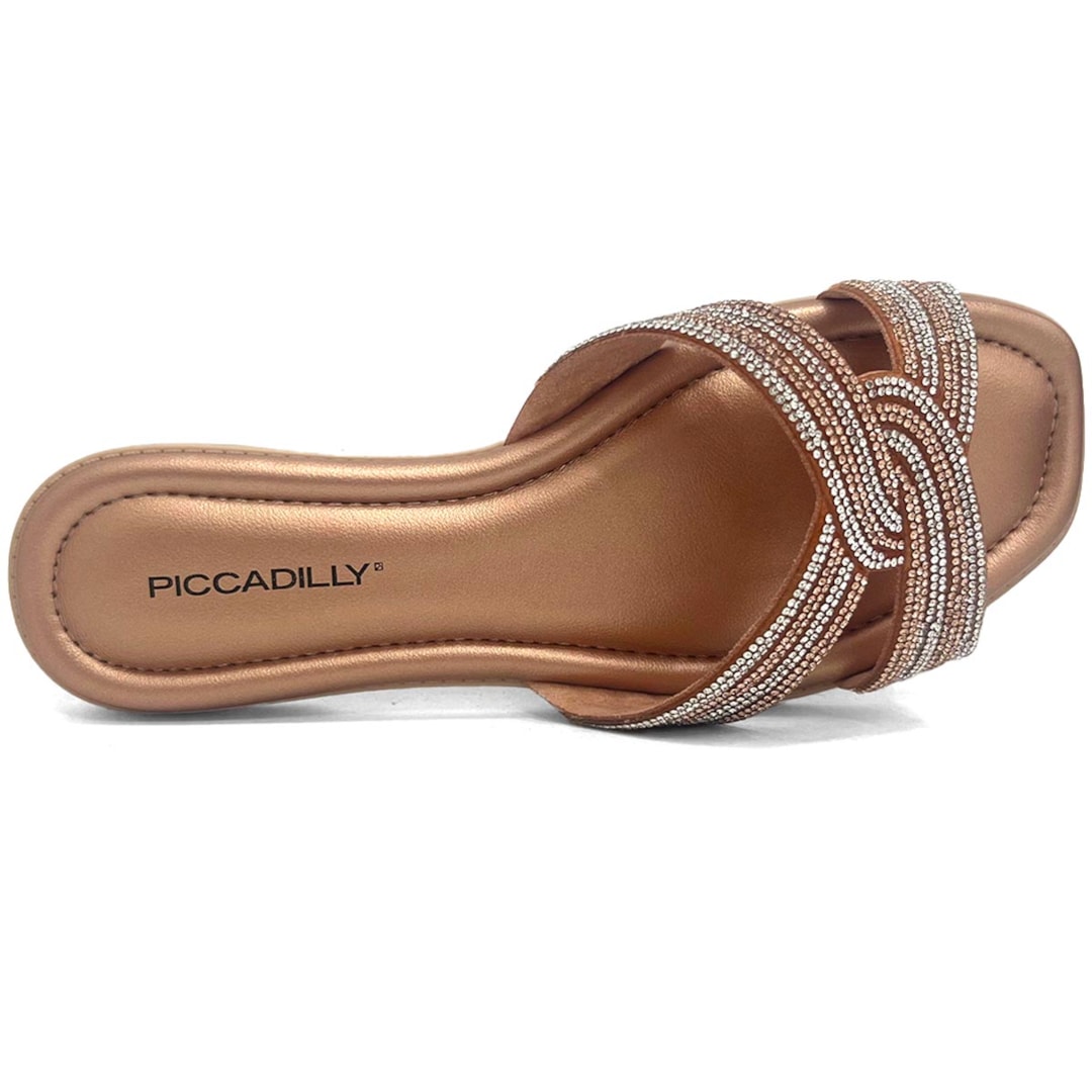 Chinelo Piccadilly Rasteira Conforto 580050 Ouro Rosado