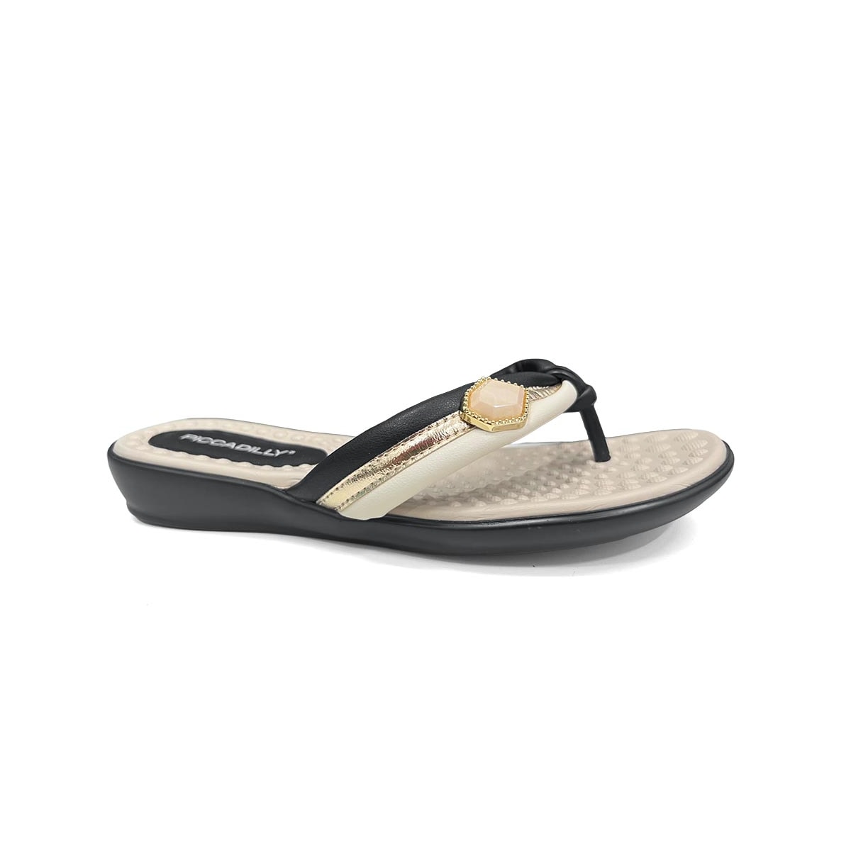 Chinelo Piccadilly Rasteira Conforto Camila 500428 Preto