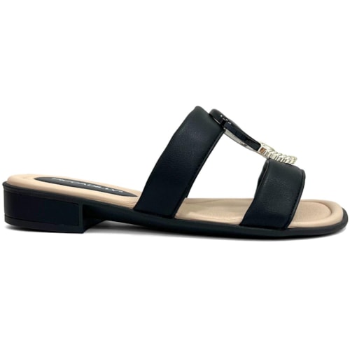 Detalhe - Chinelo Piccadilly Rasteira Conforto Wide Fit 590041 Preto