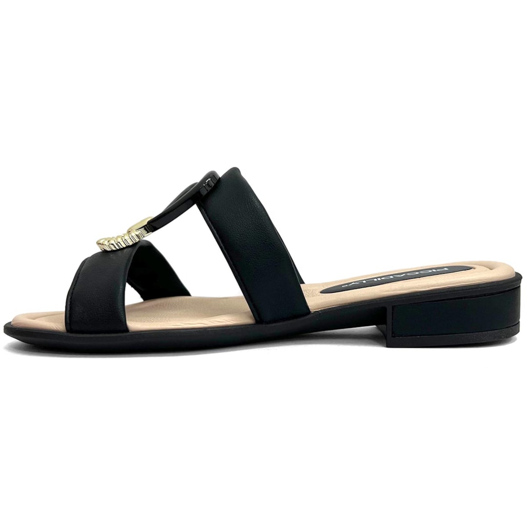 Chinelo Piccadilly Rasteira Conforto Wide Fit 590041 Preto