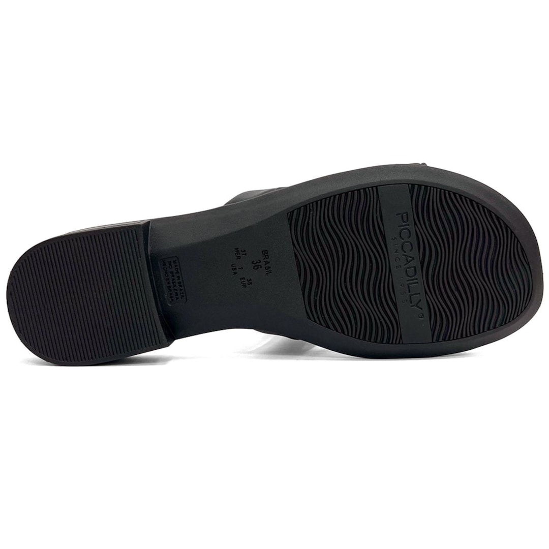 Chinelo Piccadilly Rasteira Conforto Wide Fit 590041 Preto