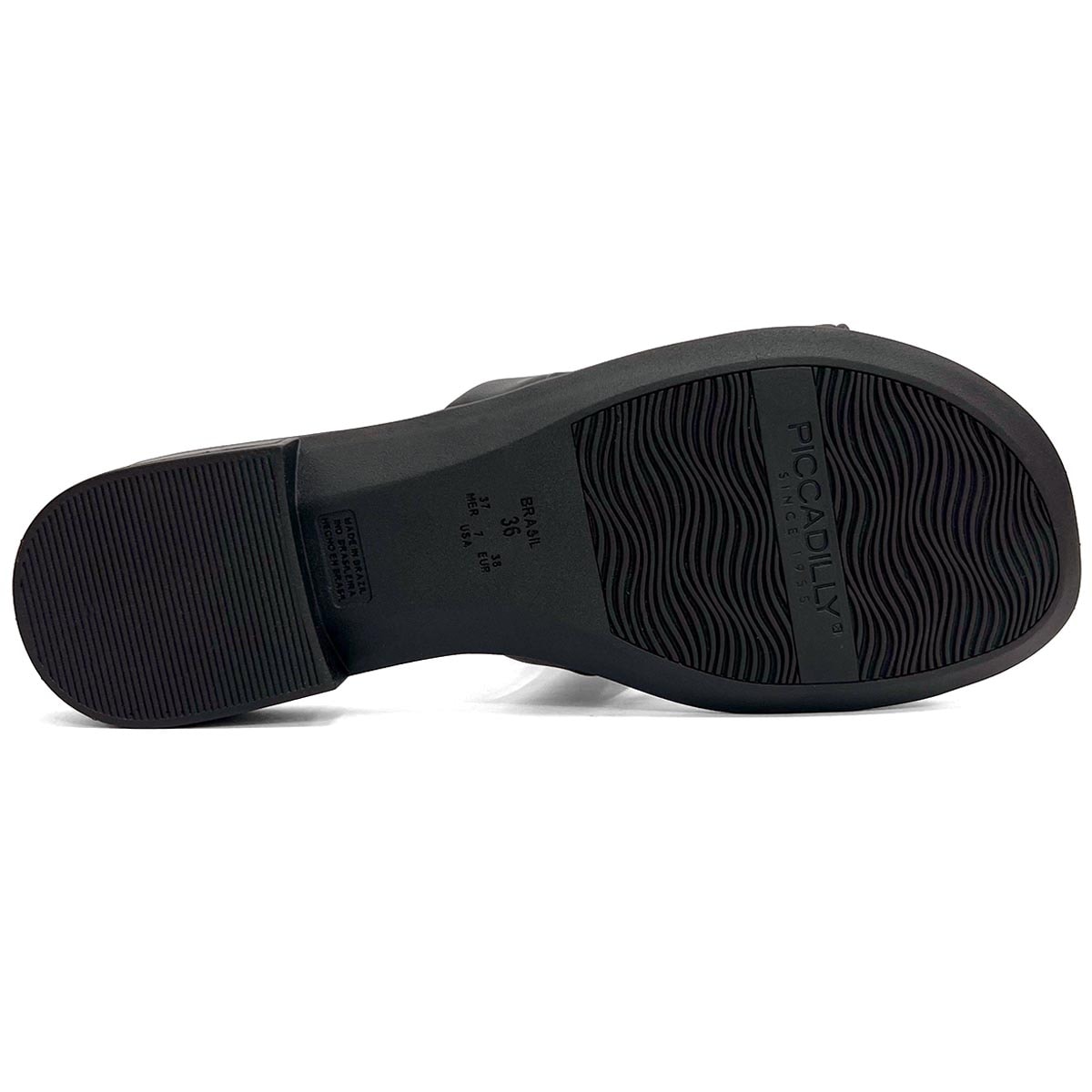 Chinelo Piccadilly Rasteira Conforto Wide Fit 590041 Preto