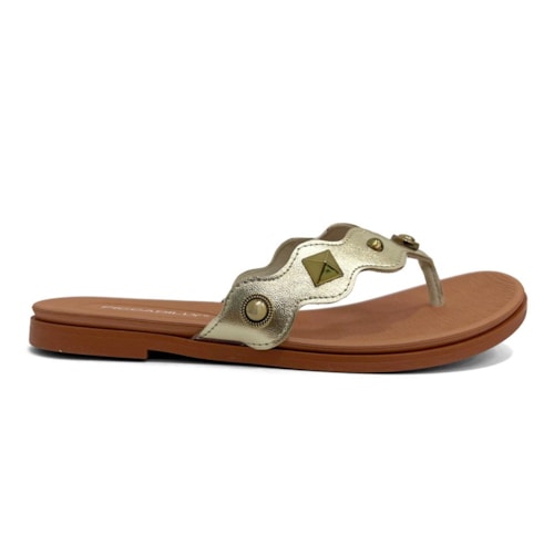 Detalhe - Chinelo Piccadilly Rasteira De Dedo 418091 Ouro