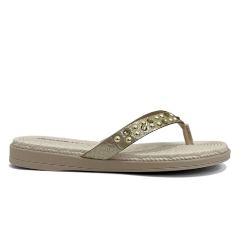 Detalhe - Chinelo Piccadilly Rasteira De Dedo 513042 Ouro
