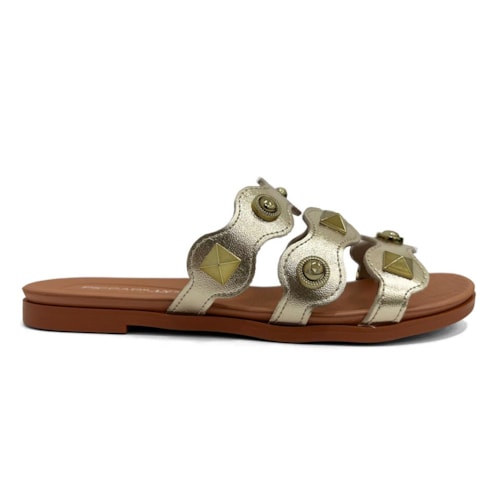 Detalhe - Chinelo Piccadilly Rasteira Gáspea 418092 Ouro