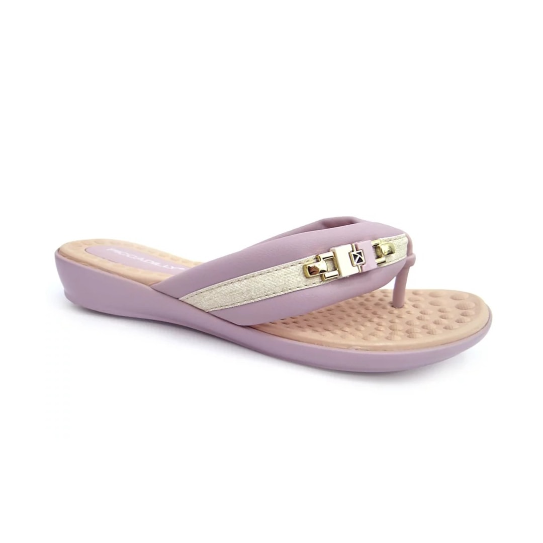 Chinelo Piccadilly Rasteira Wide Fit 500321 Lavanda
