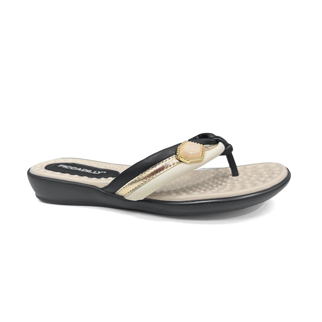 Chinelo Piccadilly Rasteira Wide Fit Camila 500428 Preto Chinelo Piccadilly Rasteira Wide Fit Camila 500428 Preto