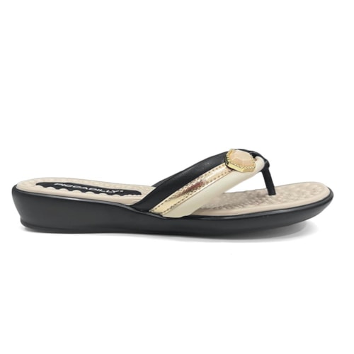 Detalhe - Chinelo Piccadilly Rasteira Wide Fit Camila 500428 Preto