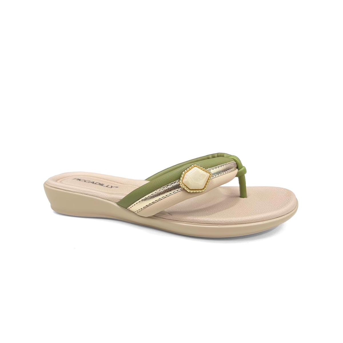 Chinelo Piccadilly Rasteira Wide Fit Camila 500428 Verde Oliva Chinelo Piccadilly Rasteira Wide Fit Camila 500428 Verde Oliva