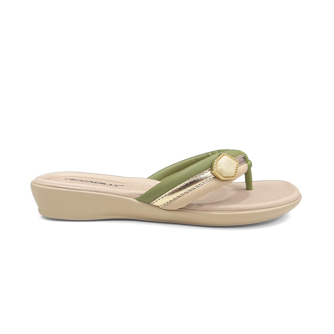 Chinelo Piccadilly Rasteira Wide Fit Camila 500428 Verde Oliva Chinelo Piccadilly Rasteira Wide Fit Camila 500428 Verde Oliva