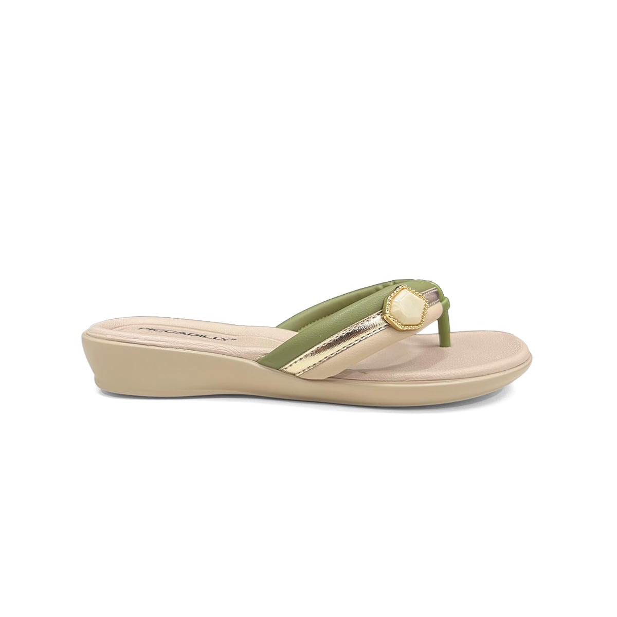 Chinelo Piccadilly Rasteira Wide Fit Camila 500428 Verde Oliva Chinelo Piccadilly Rasteira Wide Fit Camila 500428 Verde Oliva