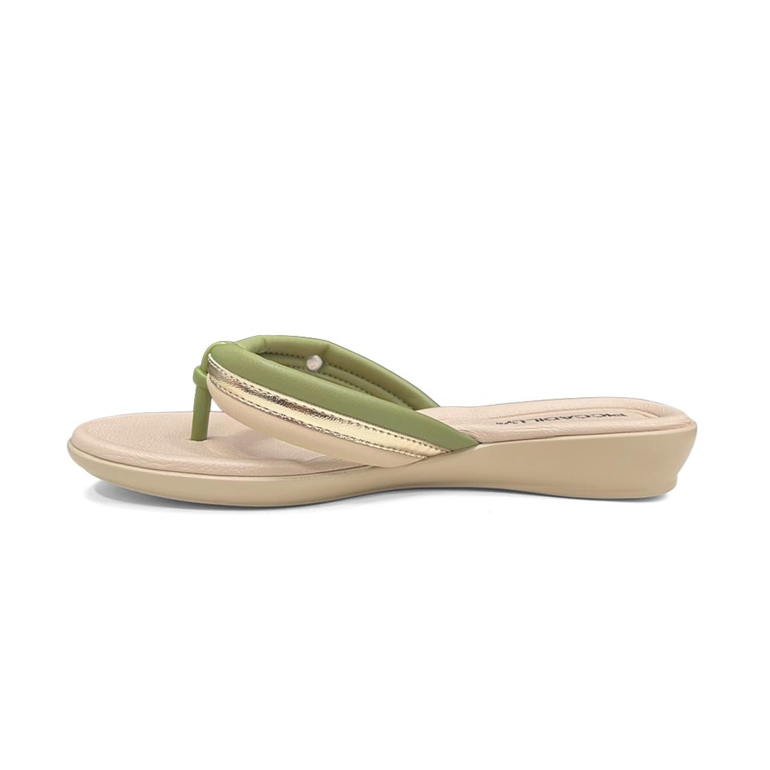 Chinelo Piccadilly Rasteira Wide Fit Camila 500428 Verde Oliva