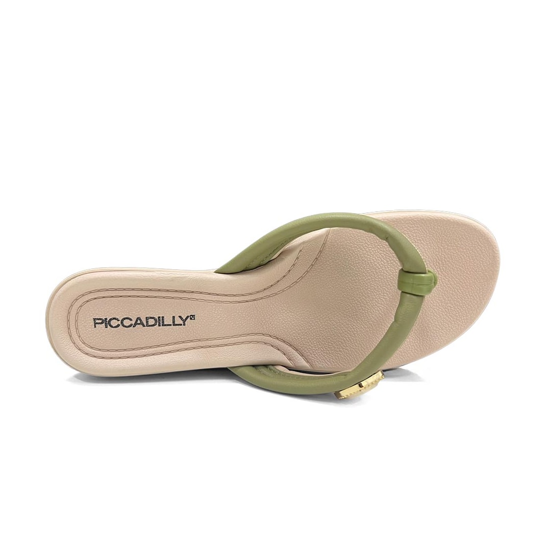 Chinelo Piccadilly Rasteira Wide Fit Camila 500428 Verde Oliva