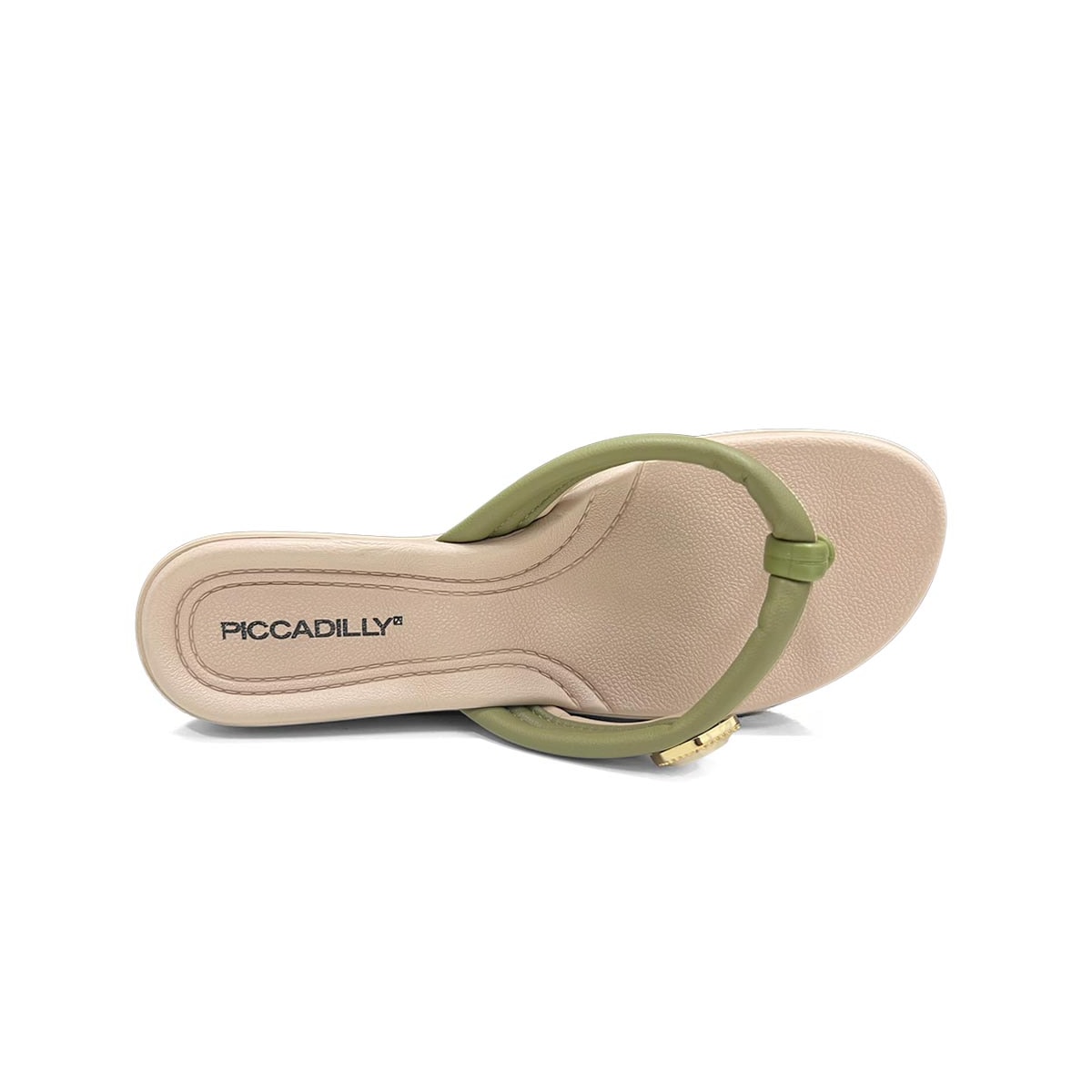 Chinelo Piccadilly Rasteira Wide Fit Camila 500428 Verde Oliva
