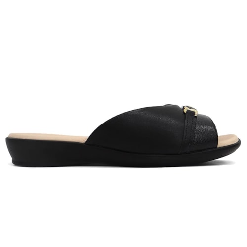 Detalhe - Chinelo Piccadilly Tamanco Joanete 500364 Preto