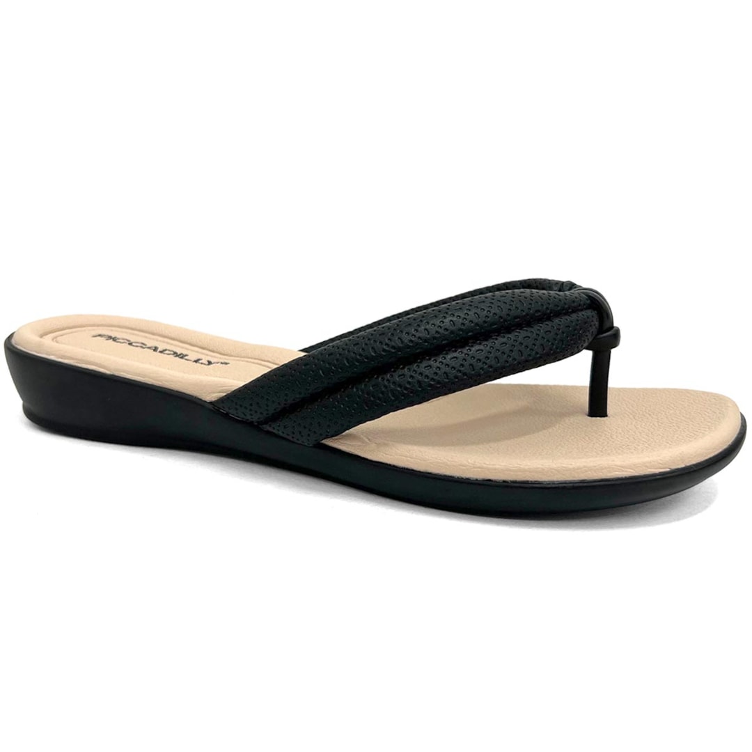 Chinelo Piccadilly Wide Fit 500324 Preto