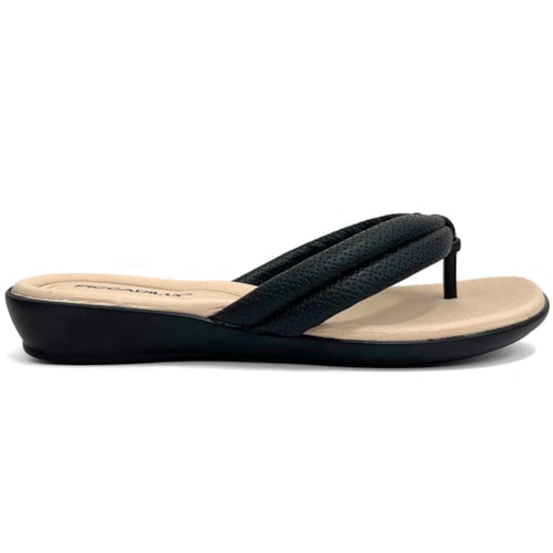Detalhe - Chinelo Piccadilly Wide Fit 500324 Preto