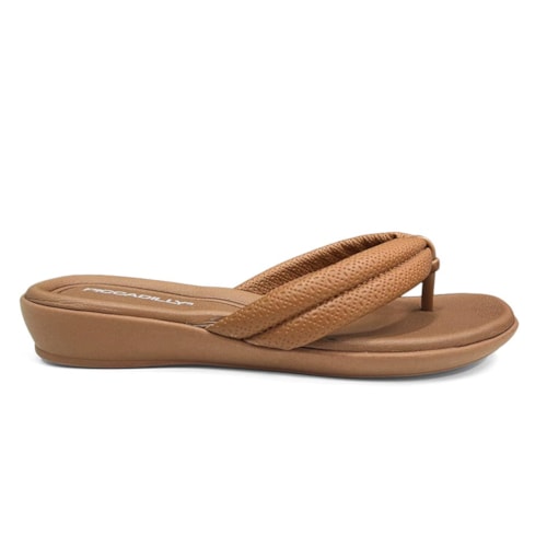 Detalhe - Chinelo Piccadilly Wide Fit Camila 500401 Mascavo