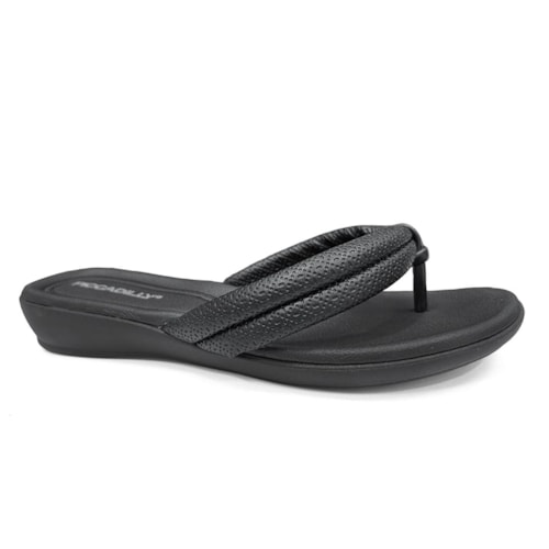 Chinelo Piccadilly Wide Fit Camila 500401 Preto