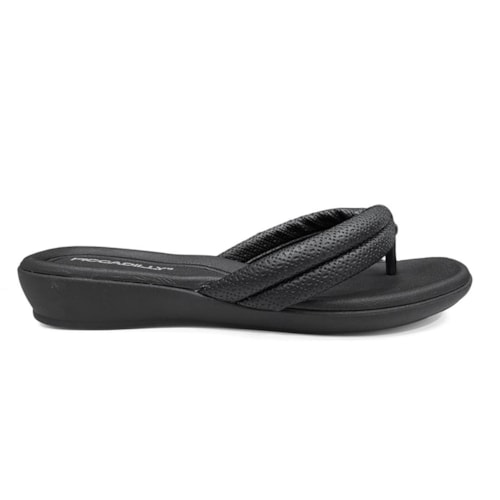 Detalhe - Chinelo Piccadilly Wide Fit Camila 500401 Preto