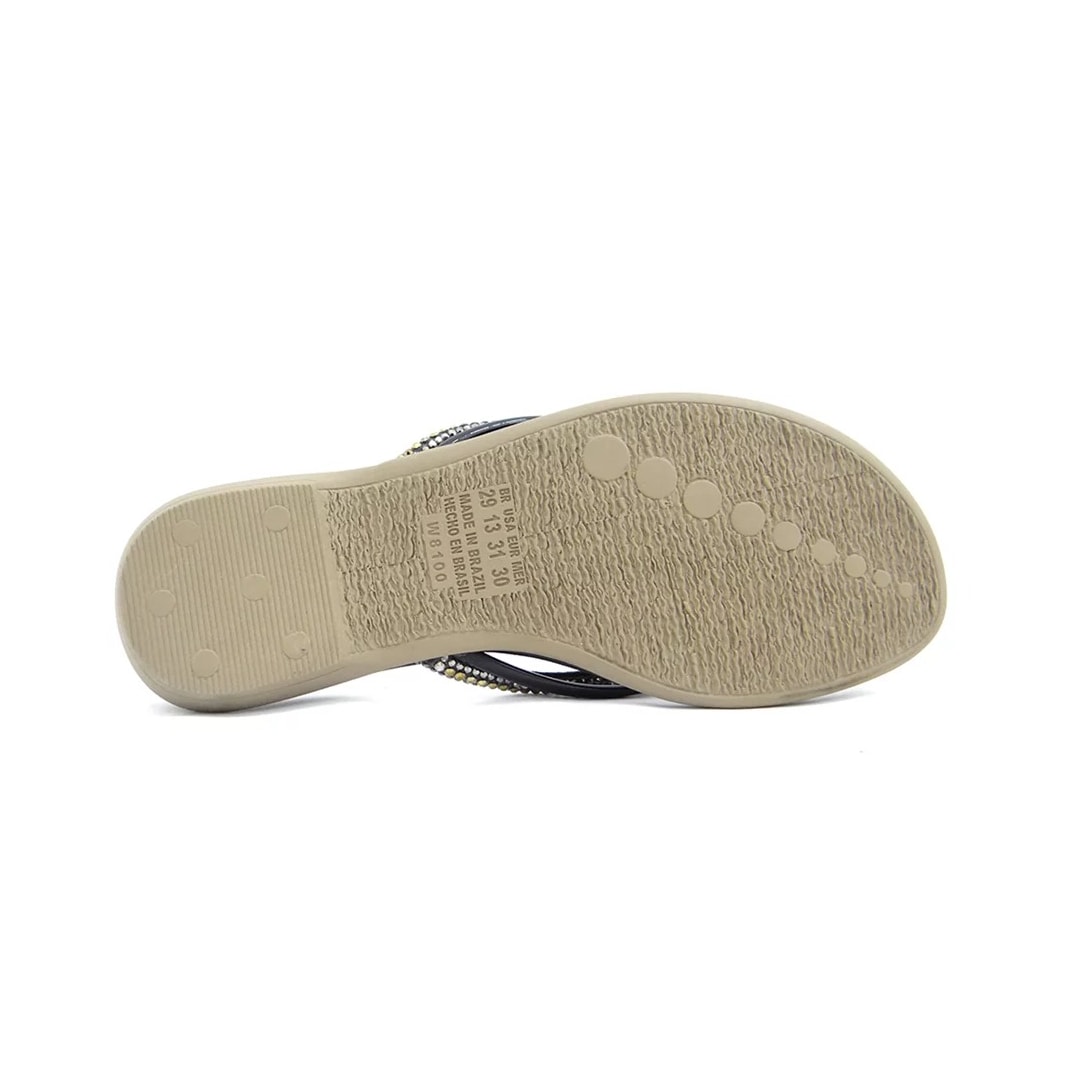 Chinelo Pink Cats Rasteira Infantil Menina V1341 Preto