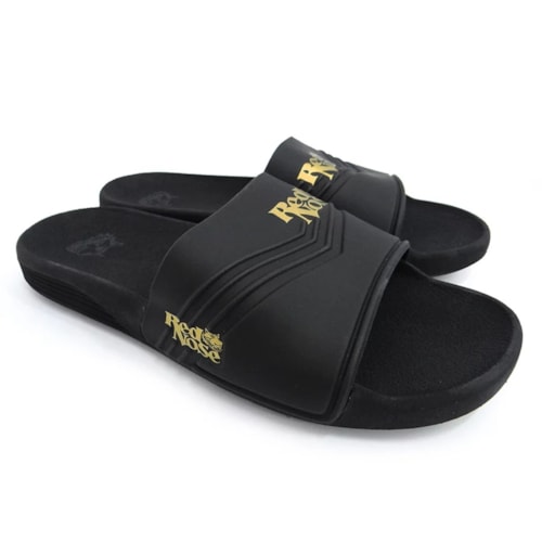 Detalhe - Chinelo Red Nose Masculino Slide Samui Rnhs105 Preto/Dourado