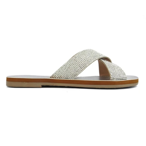 Detalhe - Chinelo Santa Moça Rasteira Rr-299 Prata