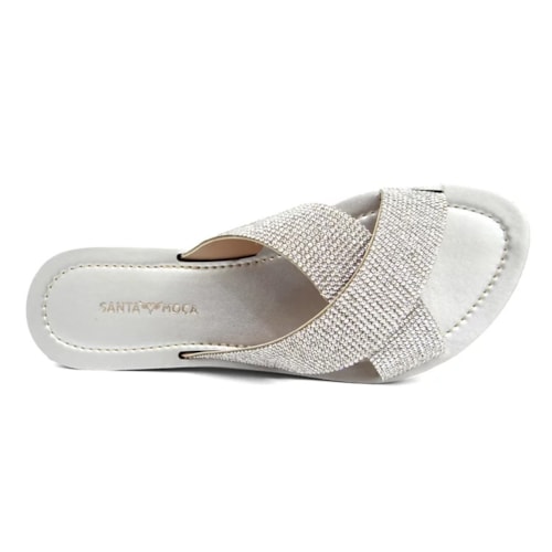 Detalhe - Chinelo Santa Moça Rasteira Rr-299 Prata