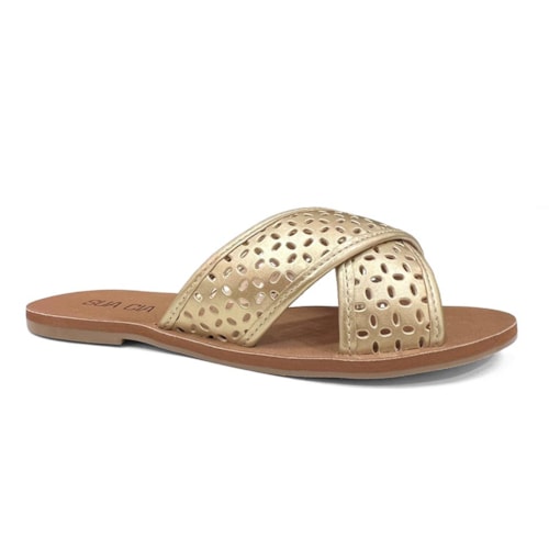 Chinelo Sua Cia Rasteira Gáspea 8395.16691 Gold