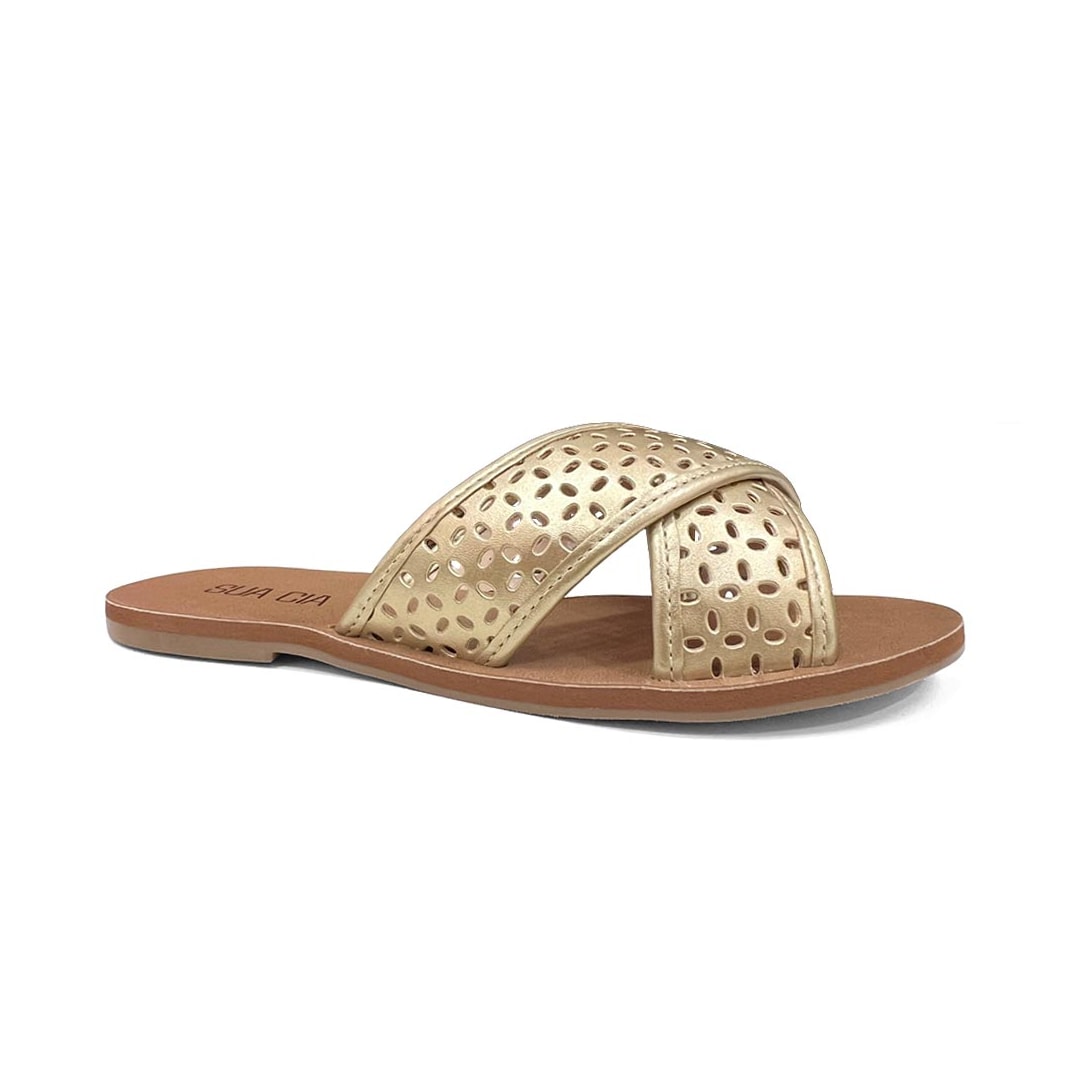 Chinelo Sua Cia Rasteira Gáspea 8395.16691 Gold Chinelo Sua Cia Rasteira Gáspea 8395.16691 Gold