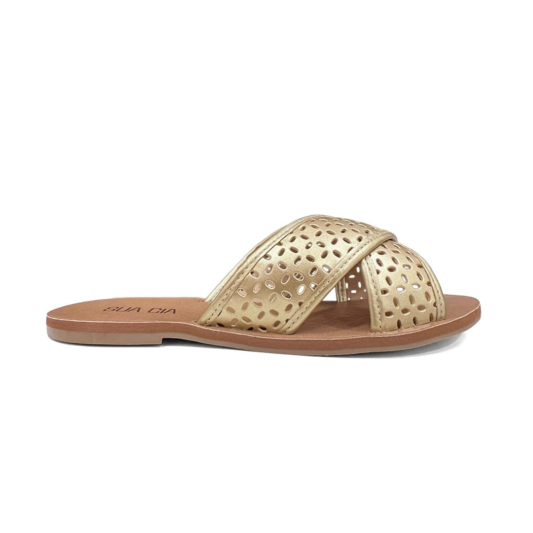 Chinelo Sua Cia Rasteira Gáspea 8395.16691 Gold Chinelo Sua Cia Rasteira Gáspea 8395.16691 Gold