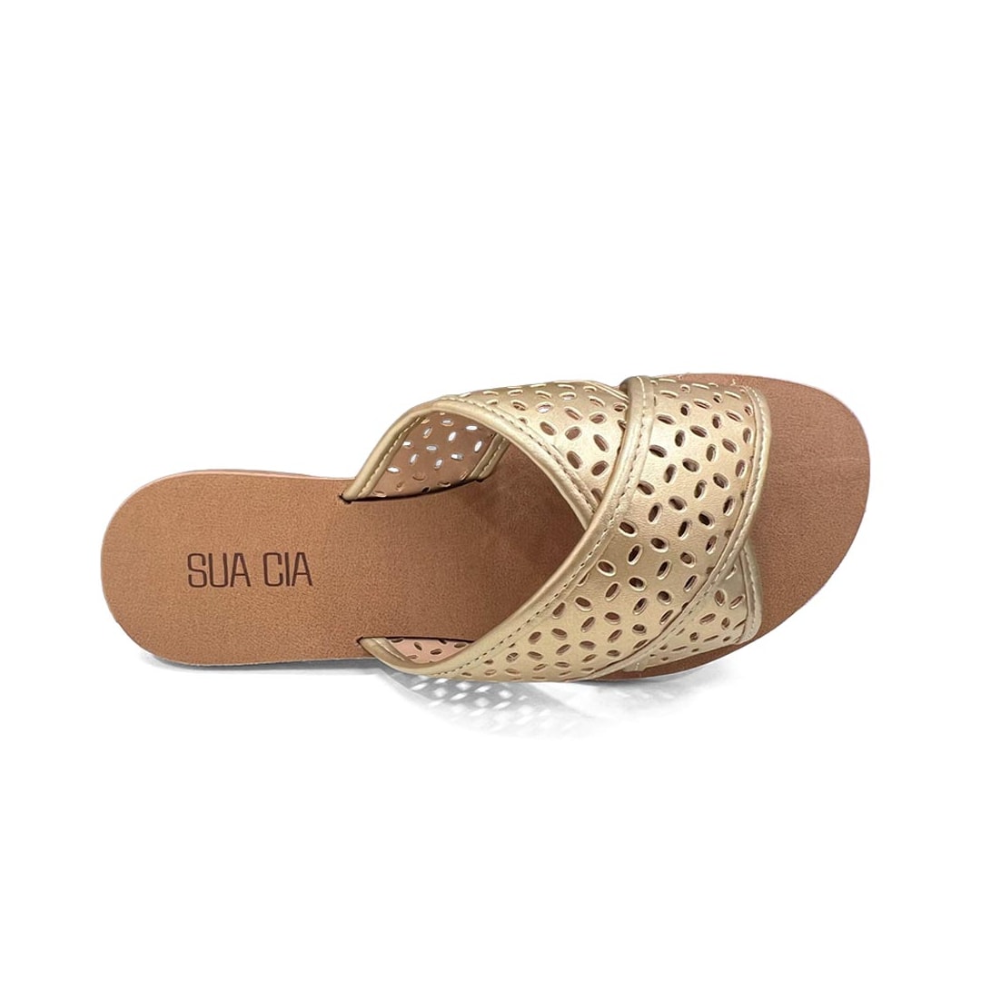 Chinelo Sua Cia Rasteira Gáspea 8395.16691 Gold Chinelo Sua Cia Rasteira Gáspea 8395.16691 Gold