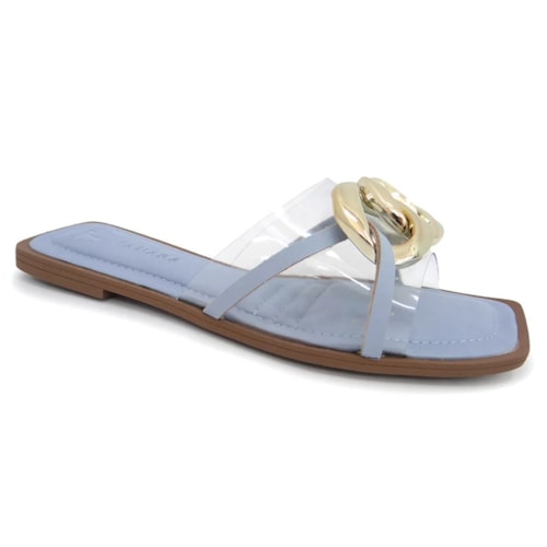 Chinelo Tanara Rasteira Feminino Vinil T5366 Azul