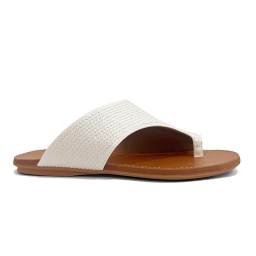 Detalhe - Chinelo Valentina Rasteira 230268 Branco