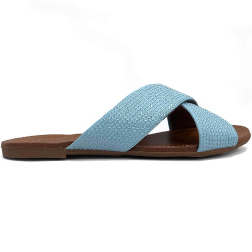 Detalhe - Chinelo Valentina Rasteira 272176 Azul Cielo